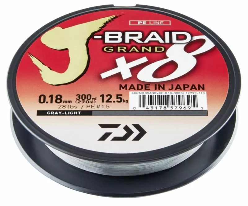 Daiwa J Braid X8 Grand 135m Grå 3 Daiwa J Braid X8 Grand 135m Grå